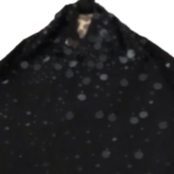 Ann Taylor Loft  size XL black knit halter with sequin front ties at neck - Picture 2 of 14